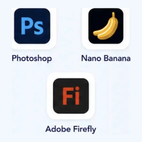 Visual Production tools: Photoshop, Nano Banana, Adobe Firefly